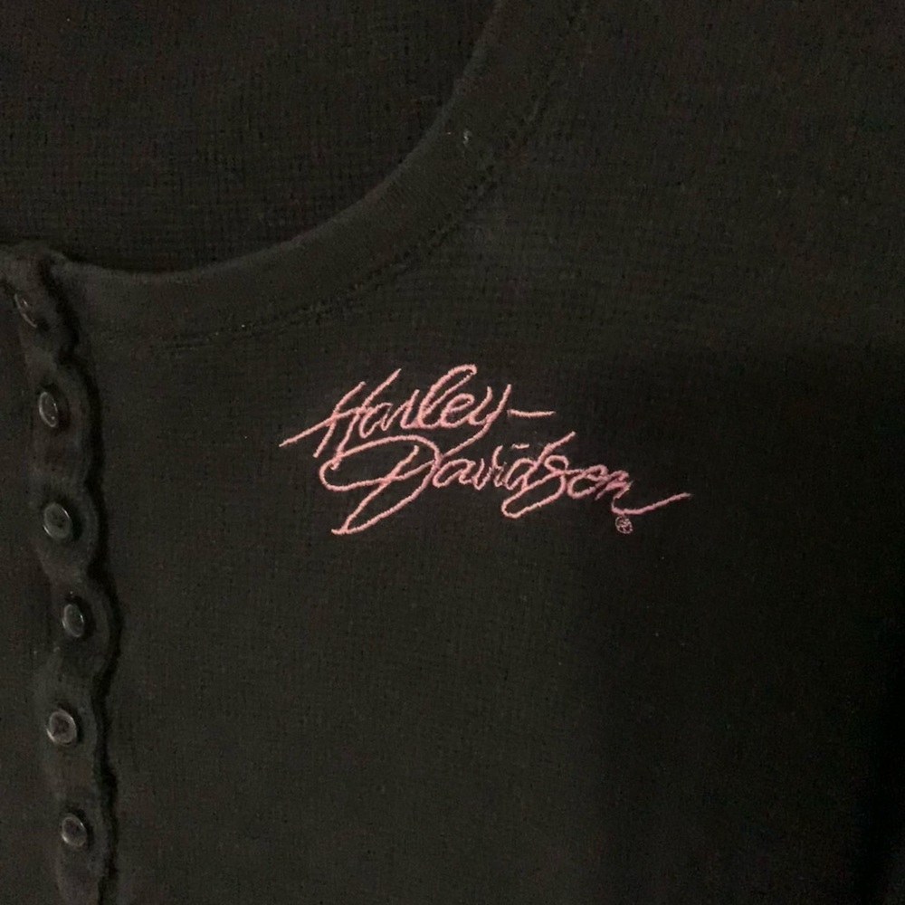 Harley Davidson Black pink label long sleeve 3W women shirt
